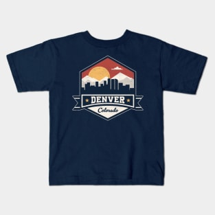 Denver Colorado Skyline Silhouette - The Mile High City Kids T-Shirt